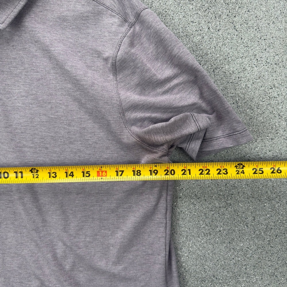 Lululemon Mens XL Heathered Purple Gray Short Sleeve Polo Shirt Stretch Athletic - Picture 7 of 11